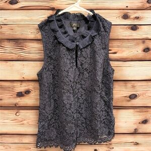 J. Crew Navy Blue Sleeveless Lace Blouse Size S NWT